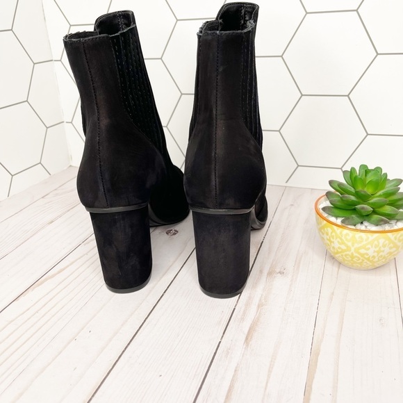 Schutz Fabrica Y2K Millennial Black Suede Block Heel Sock Ankle Boots Size 10 - Picture 4 of 5